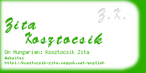 zita kosztocsik business card